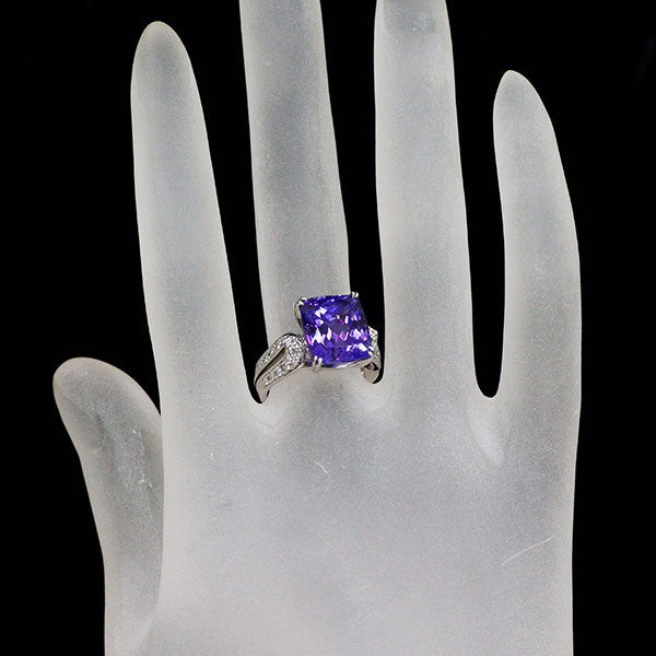 コンコルド Pt900 タンザナイト ダイヤモンド リング 6.96ct D0.30ct