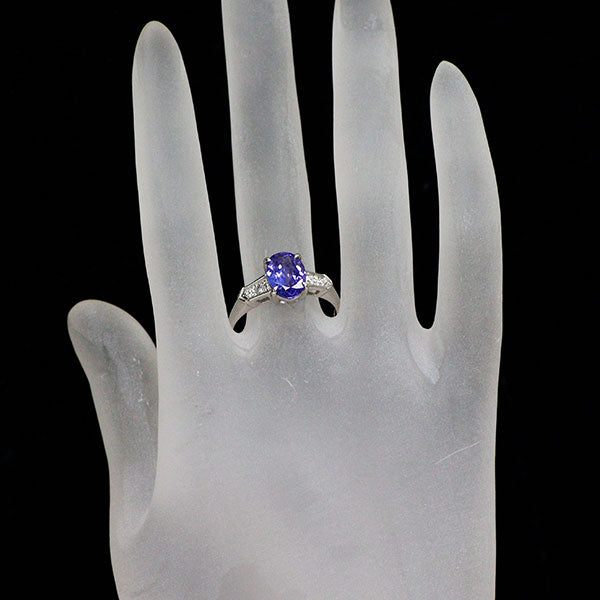 Pt900 タンザナイト ダイヤモンド リング 2.03ct D0.11ct