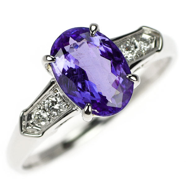 Pt900 タンザナイト ダイヤモンド リング 2.03ct D0.11ct