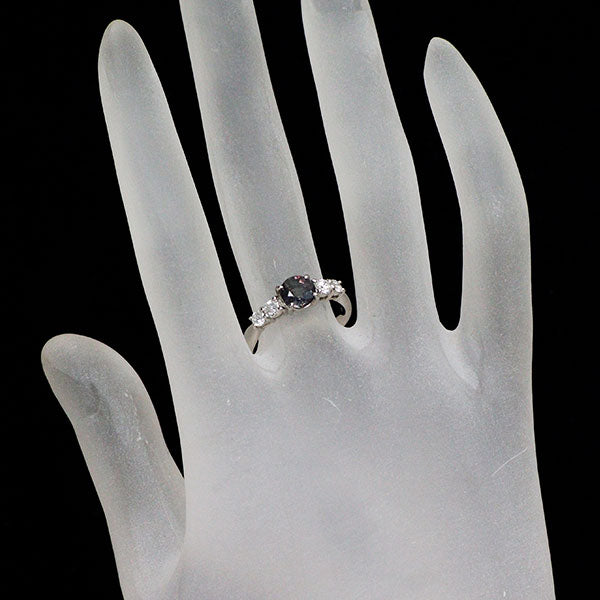 Pt900 カラーチェンジサファイア ダイヤモンド リング 1.07ct D0.36ct