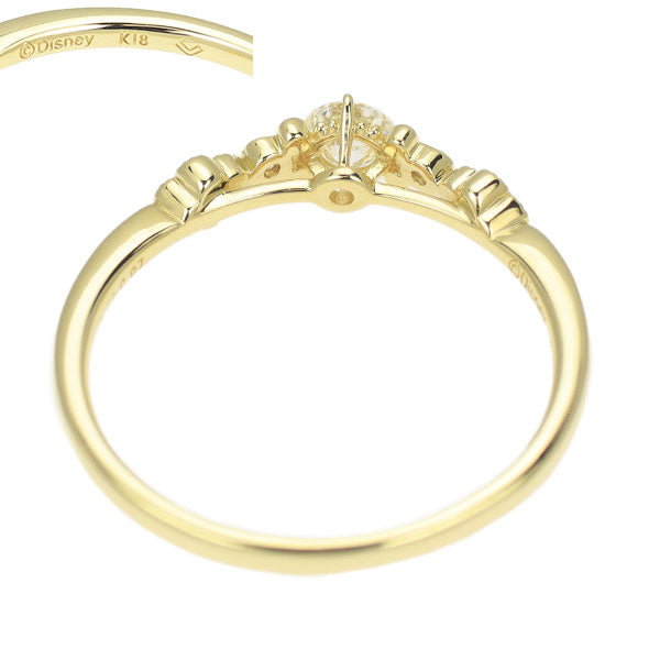 セントピュール/ディズニー K18YG ダイヤモンド リング 0.20ct D0.07ct スチームボートウィリー ジョリーラフ