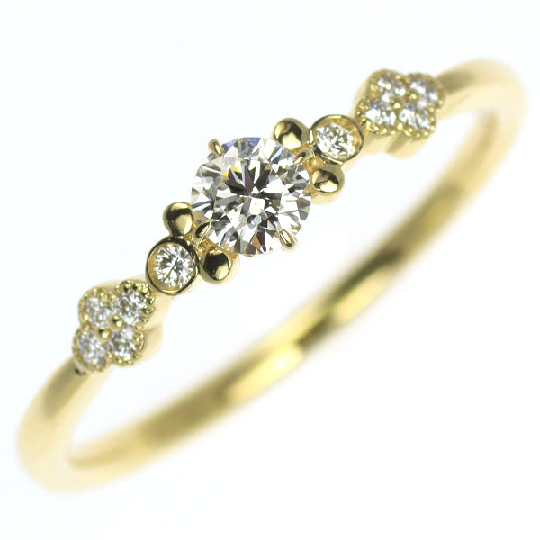セントピュール/ディズニー K18YG ダイヤモンド リング 0.20ct D0.07ct スチームボートウィリー ジョリーラフ