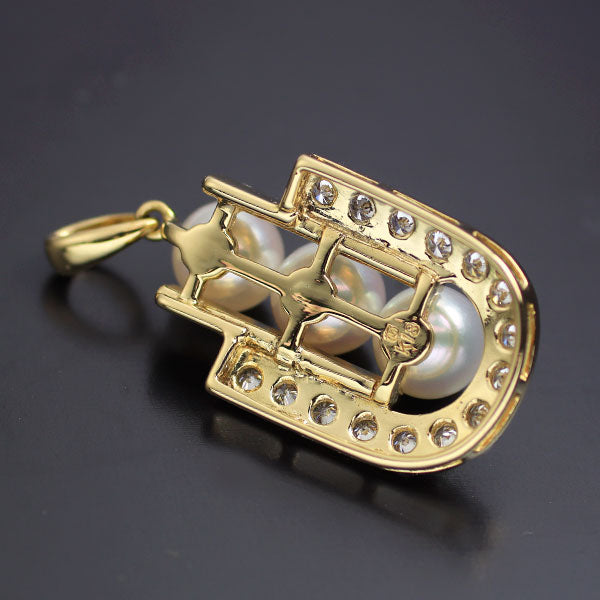 ミキモト K18YG アコヤ 真珠 ダイヤモンド ペンダントトップ 径約5.8mm ヴィンテージ製品