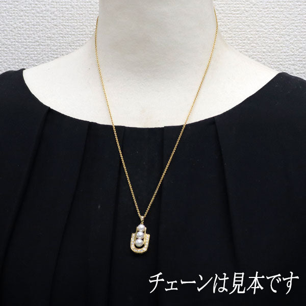 ミキモト K18YG アコヤ 真珠 ダイヤモンド ペンダントトップ 径約5.8mm ヴィンテージ製品