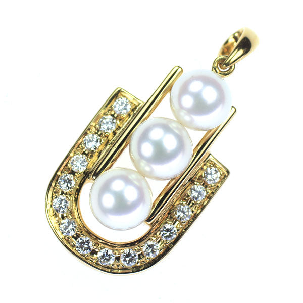 ミキモト K18YG アコヤ 真珠 ダイヤモンド ペンダントトップ 径約5.8mm ヴィンテージ製品
