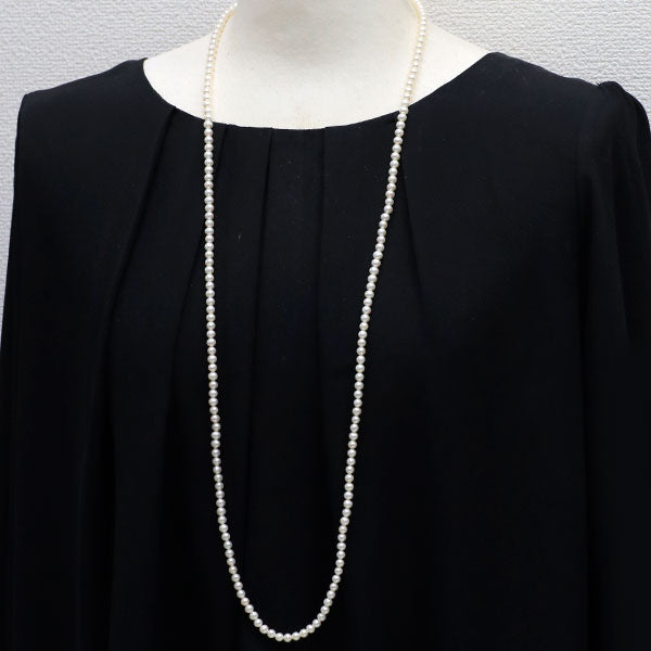 SV 淡水 真珠 ロングネックレス 径約4.7-5.2mm