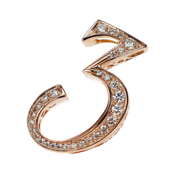 ゆきざき K18PG ダイヤモンド ペンダントトップ 0.42ct ノンブルNo3 M