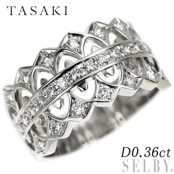 田崎真珠 Pt900 ダイヤモンド リング 0.36ct アンティークレース