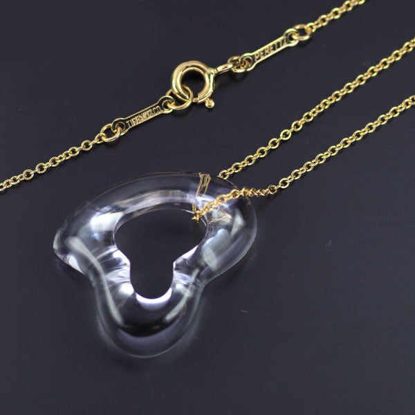 ティファニーネックレスオープンハートロッククリスタルK18YG