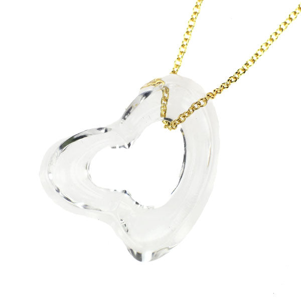 ティファニーネックレスオープンハートロッククリスタルK18YG