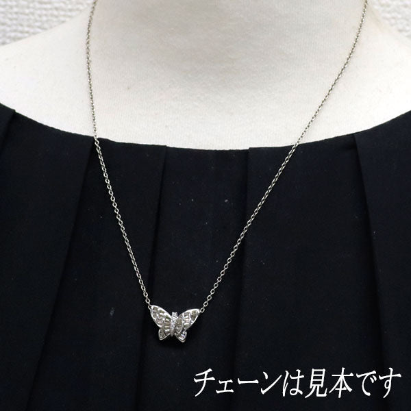 K18WG ダイヤモンド ペンダントトップ パピヨン 蝶