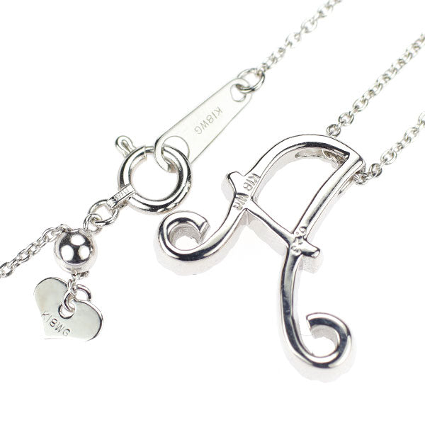 K18WG ダイヤモンド ペンダントネックレス 0.23ct  イニシャル「A」