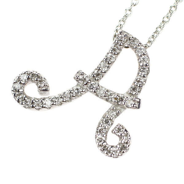K18WG ダイヤモンド ペンダントネックレス 0.23ct  イニシャル「A」