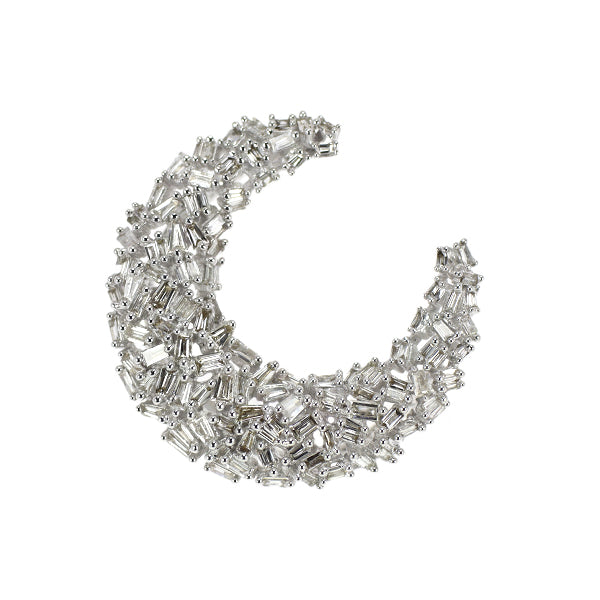 K18WG ダイヤモンド ペンダントトップ 0.50ct 三日月 馬蹄