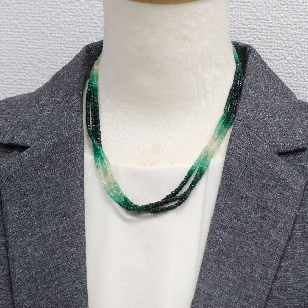 K18WG/ Pt850 エメラルド ネックレス 85.00ct
