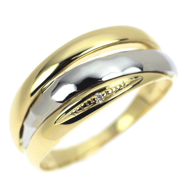 K18YG/ Pt900 ダイヤモンド リング 0.01ct