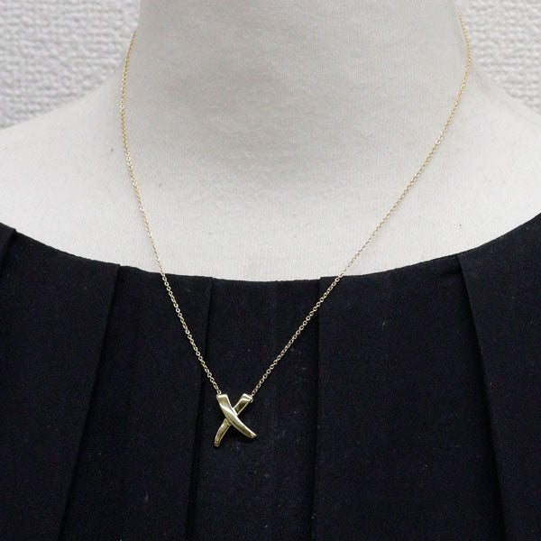 ティファニー K18YG ペンダントネックレス キス
