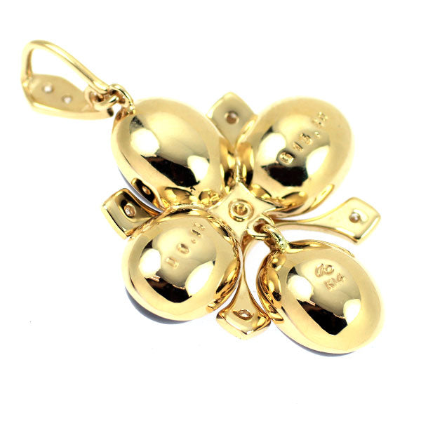 碌山 K14YG ガーネット ダイヤモンド ペンダントトップ 13.30ct D0.13ct