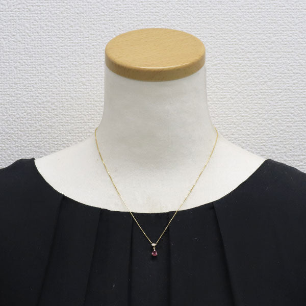 K18YG ルビー ダイヤモンド ペンダントネックレス 0.48ct