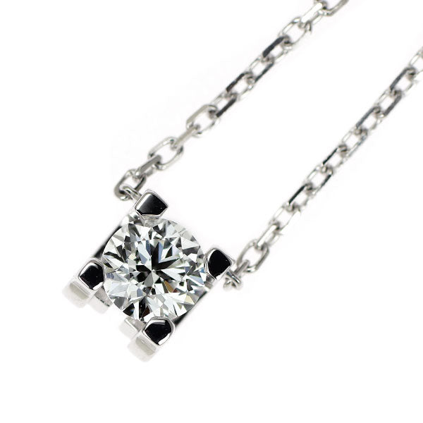 カルティエ K18WG ダイヤモンド ペンダントネックレス 0.23ct D VVS2 EX Cドゥカルティエ