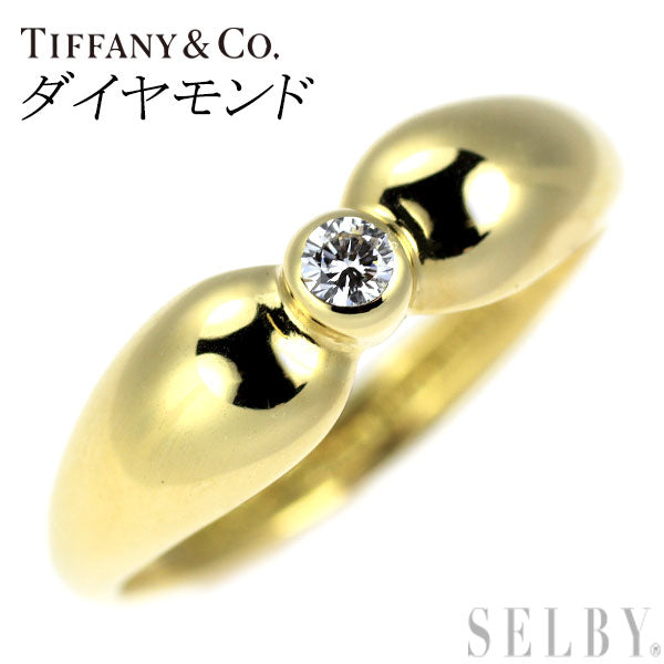 ティファニー K18YG ダイヤモンド リング ダブルティアドロップ  