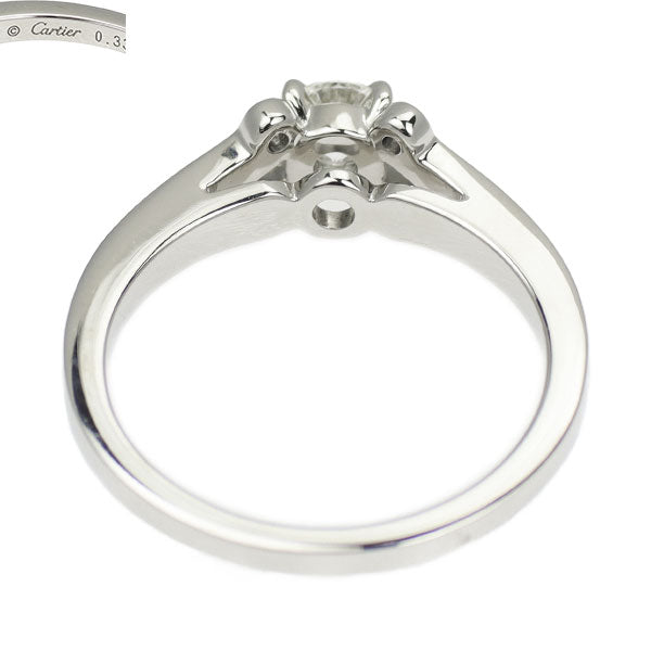 カルティエ Pt950 ダイヤモンド リング 0.33ct H VVS1 3EX バレリーナ 50号