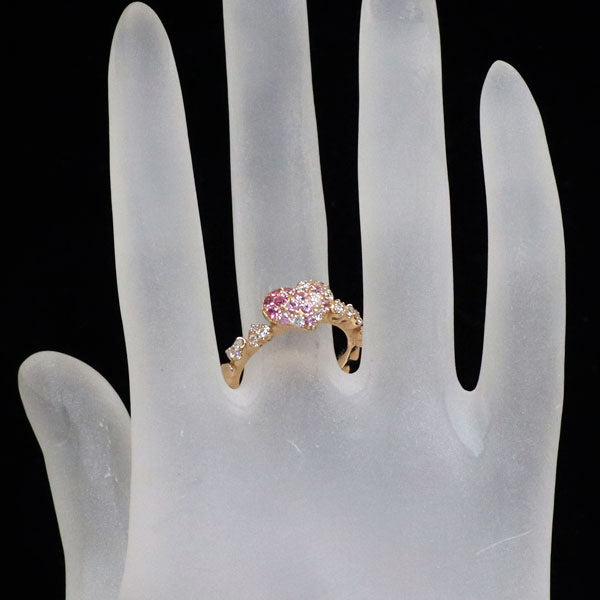 セイレーンアズーロ K18PG ピンクサファイア ダイヤモンド リング 0.33ct D0.36ct ハート