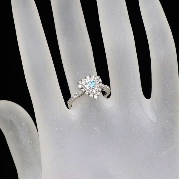 新品 Pt950 トリリアントカット パライバトルマリン ダイヤモンド リング 0.136ct D0.44ct 【エスコレ】