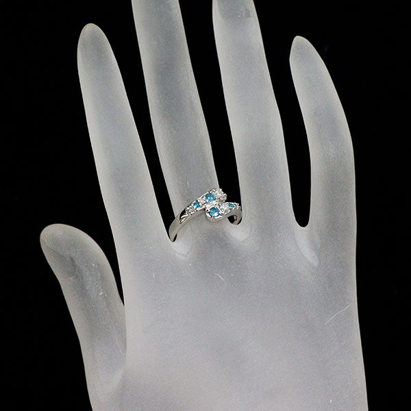 Pt900 パライバトルマリン ダイヤモンド リング 0.20ct D0.24ct