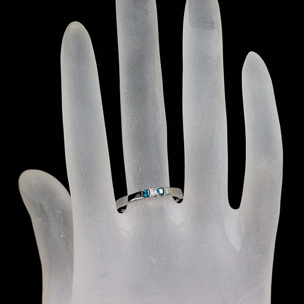 希少 Pt950 アレキサンドライト ダイヤモンド リング 0.10ct D0.05ct