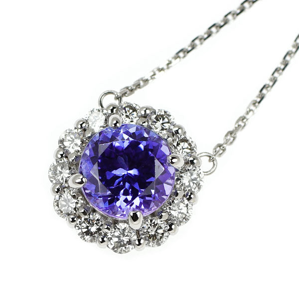 Pt タンザナイト ダイヤモンド ペンダントネックレス 1.65ct D0.48ct