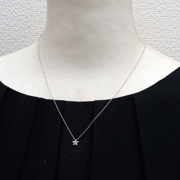 ラザールキャプラン K18WG ダイヤモンド ペンダントネックレス 0.15ct フラワー