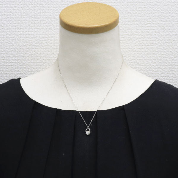 4℃ Pt850 ダイヤモンド ペンダントネックレス 0.259ct フラワー