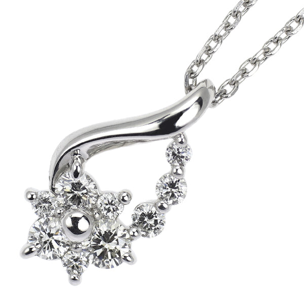 4℃ Pt850 ダイヤモンド ペンダントネックレス 0.259ct フラワー