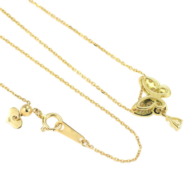 K18YG ダイヤモンド ペンダントネックレス 0.41ct 蝶