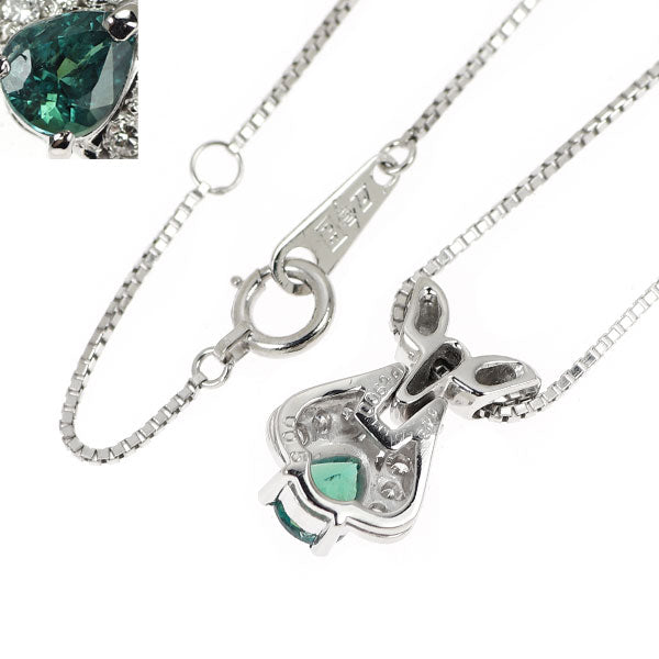 希少 Pt アレキサンドライト ダイヤモンド ペンダントネックレス 0.43ct D0.05ct