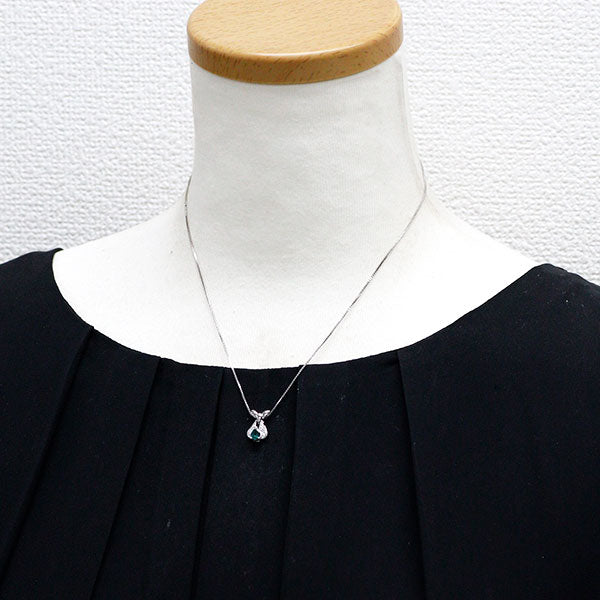 希少 Pt アレキサンドライト ダイヤモンド ペンダントネックレス 0.43ct D0.05ct