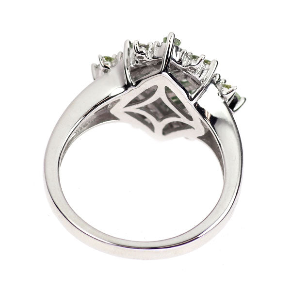 K18WG グリーンサファイア ダイヤモンド リング 1.25ct D0.19ct 