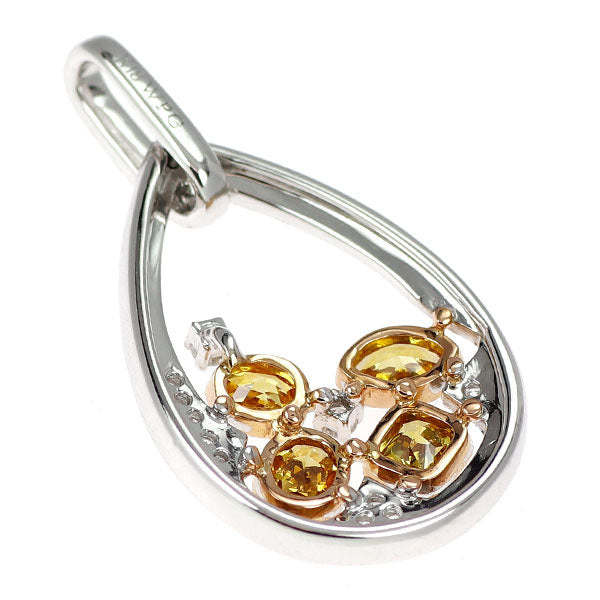K18WG/PG トリートイエローダイヤモンド ペンダントトップ 0.77ct D0.24ct