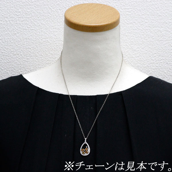 K18WG/PG トリートイエローダイヤモンド ペンダントトップ 0.77ct D0.24ct