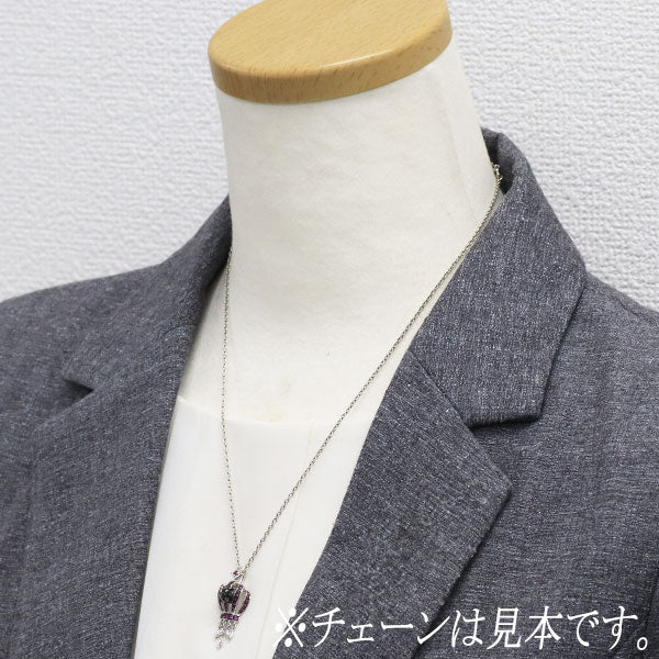 ブラックメッキ/ K18WG ブラックダイヤモンド ルビー ペンダントトップ 0.85ct D0.22ct 王冠