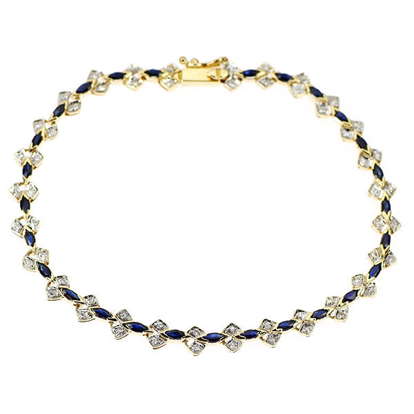 K18YG/WG サファイア ダイヤモンド ブレスレット 2.40ct D0.30ct