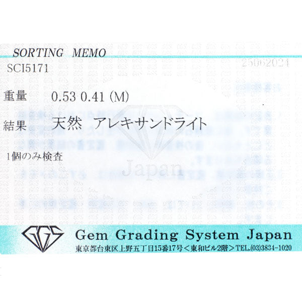 希少 Pt900 アレキサンドライト ダイヤモンド ペンダントトップ 0.53ct D0.41ct
