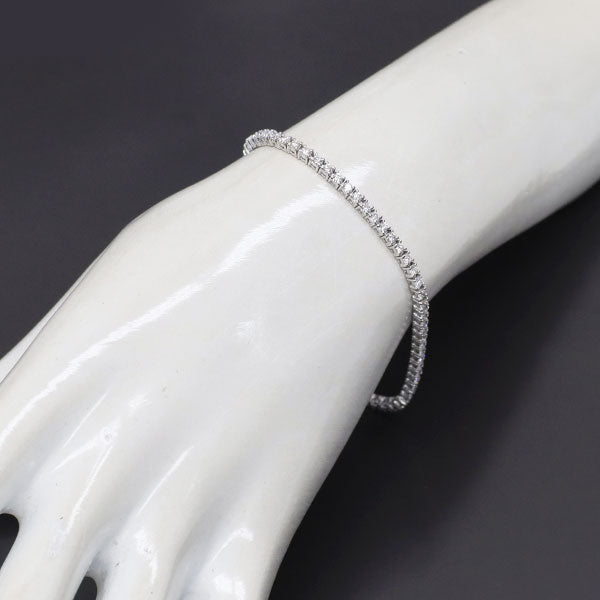 K18WG ダイヤモンド ブレスレット 2.20ct テニス