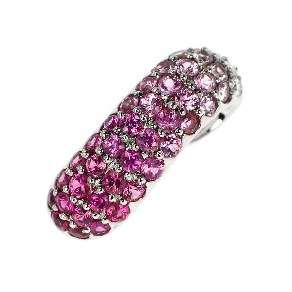 K18WG ピンクサファイア ダイヤモンド ペンダントトップ 1.28ct D0.16ct パヴェ