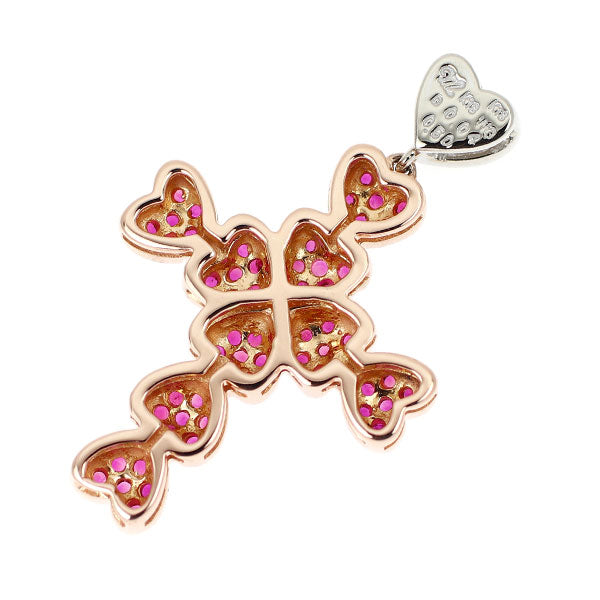 笠原真寿美 K18WG/PG ルビー ダイヤモンド ペンダントトップ 0.50ct D0  