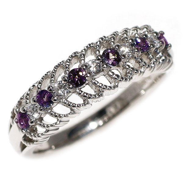 希少 Pt900 アレキサンドライト ダイヤモンド リング 0.22ct D0.13ct