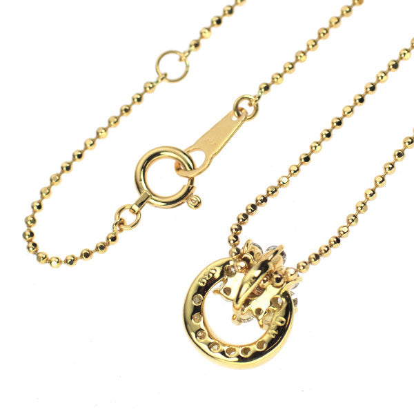 K18YG 天然ピンク ダイヤモンド ペンダントネックレス 0.11ct D0.39ct 希少