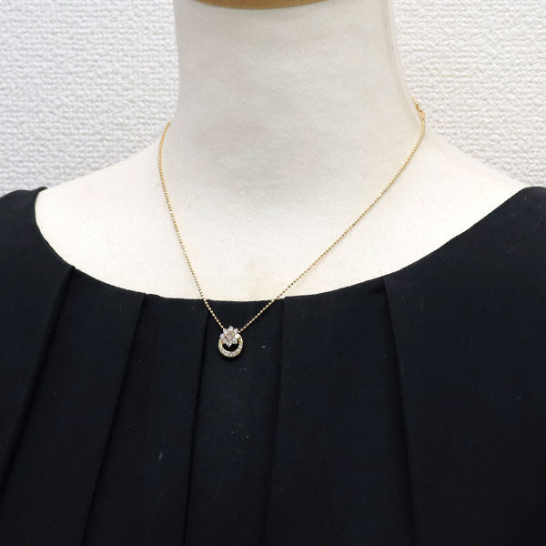K18YG 天然ピンク ダイヤモンド ペンダントネックレス 0.11ct D0.39ct 希少