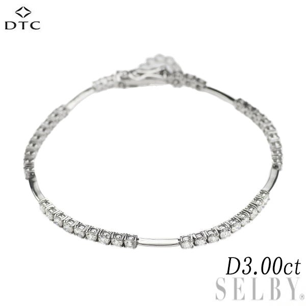 DTC K18WG ダイヤモンド ブレスレット 3.00ct LINE